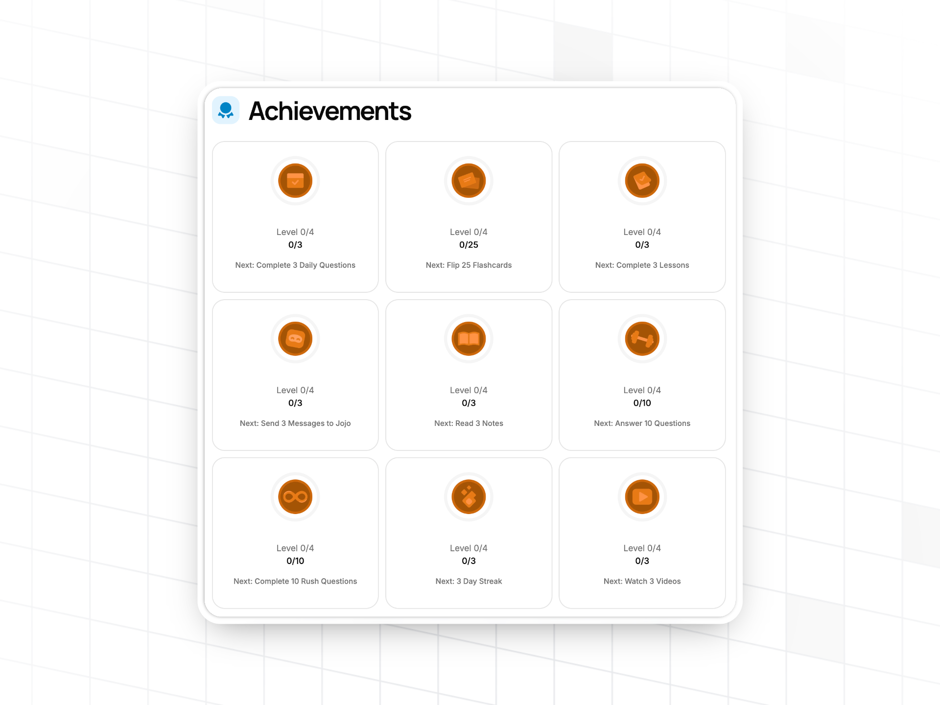 Achievements in RevisionDojo