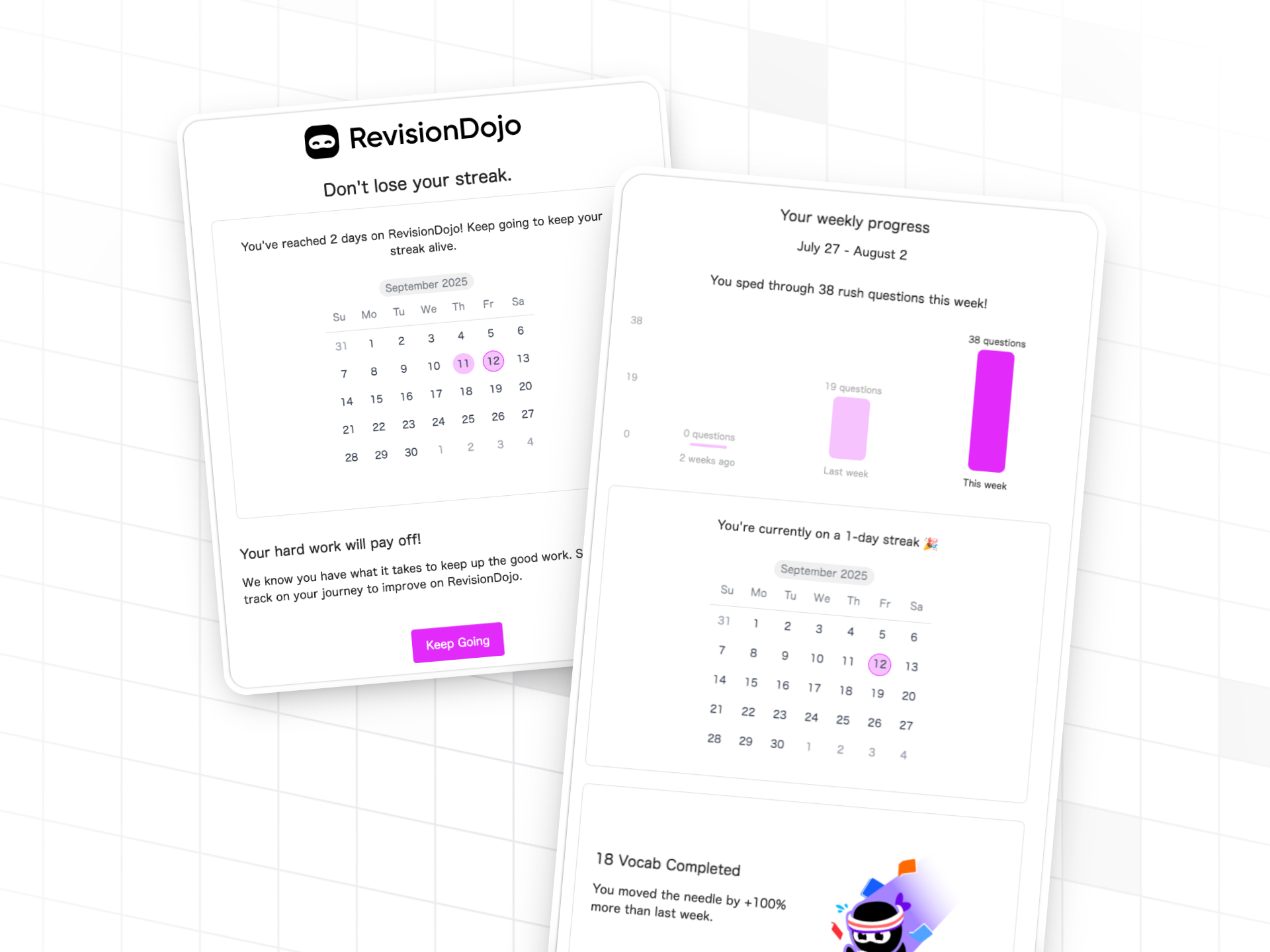 Emails in RevisionDojo