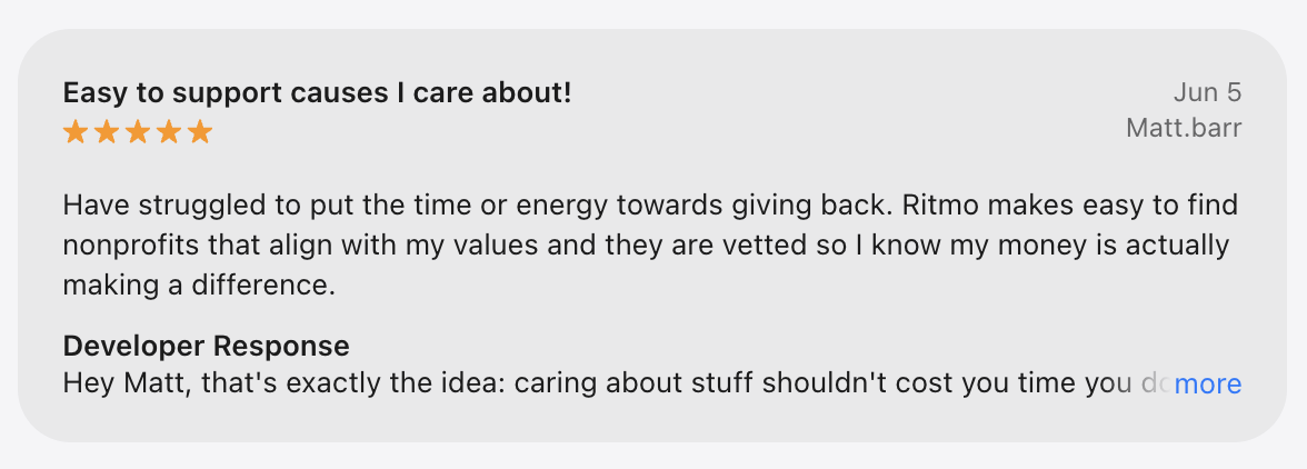 App Store review: Easy to support causes I care about!