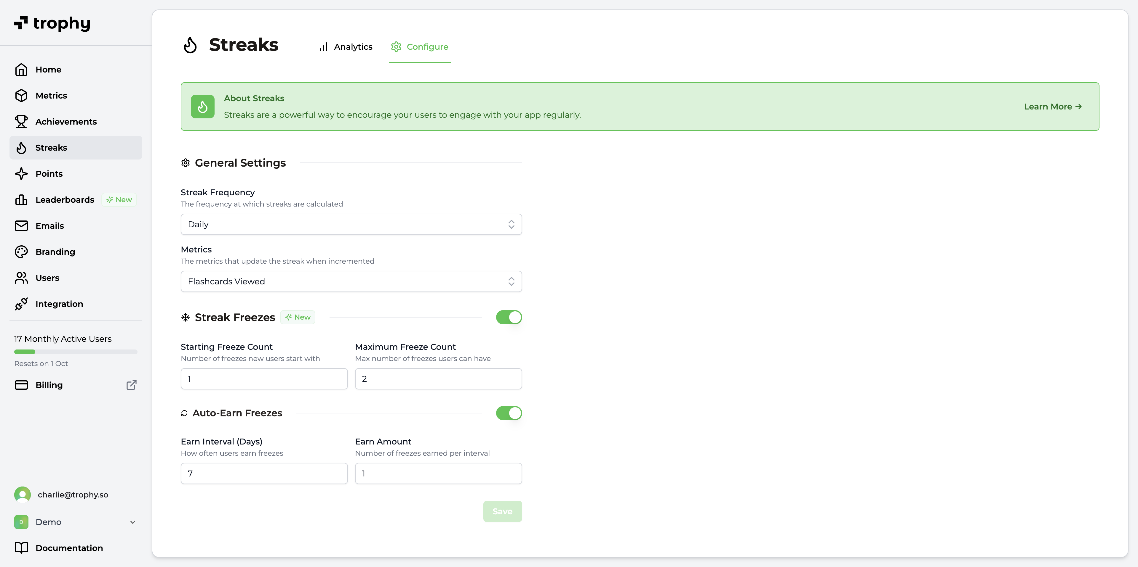 Trophy Streak Freezes