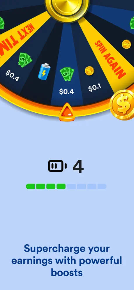 RewardRoo spin the wheel with energy bar